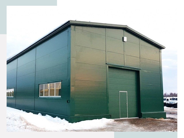 Двускатные ангары в Сосногорске