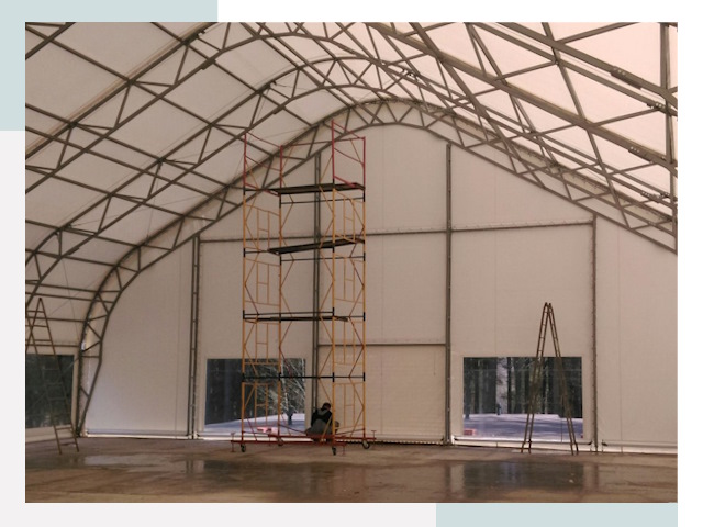 Шатровые ангары в Сосногорске